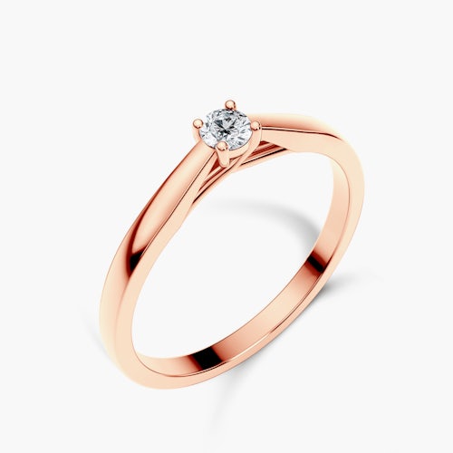 Pierścionek zaręczynowy SAVICKI: różowe złoto, diament